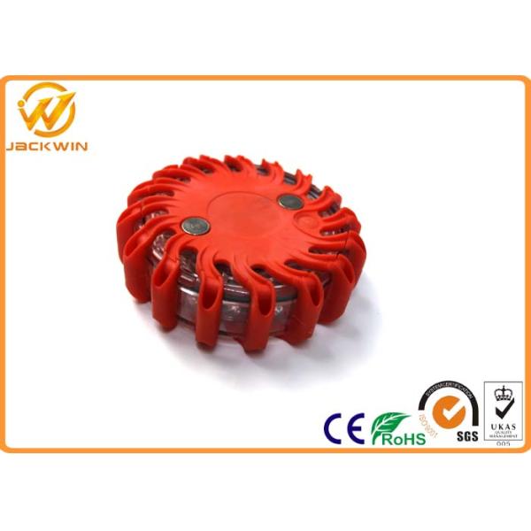 Round Flashing Magentic ED Flare Traffic Warning Lights With Compression