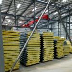 corrugated ivory white color steel sheet glass wool sandwich panel 5950 x 960 x