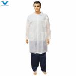 Disposable Medical Surgical Hospital Dental Doctor Lab Coat with Zipper Closure