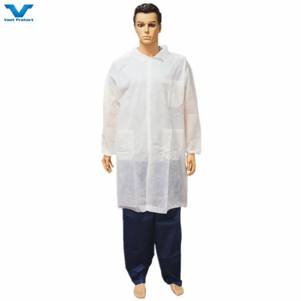 Disposable Medical Surgical Hospital Dental Doctor Lab Coat with Zipper Closure
