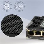 Industrial 1-Port 802.3at PoE+ to 4-Port 802.3af /at Gigabit PoE Extender