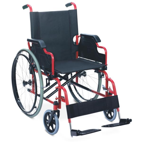 Economic Friendly Affordable Folding Steel Wheelchair With Flip-Up Desk Armrest