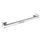 60cm Length Stainless Steel Screws Wall Mounted Holder Towel Rail Prevent