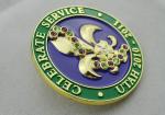 Metal Zinc Alloy Celebrate Service Lapel Pin, Soft Enamel Pins with Rhinestone,