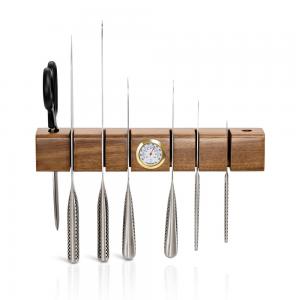 Wholesale Multifunctional Wood Magnetic Knife Holder with Thermometer and Hygrometer 325x55x50mm from china suppliers