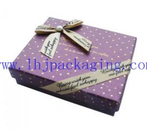 Wholesale paper box with foil stamping logo and ribbon from china suppliers