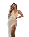 Small Business Fashion V - Neck Backless Strap See Through Crochet Beach Sling