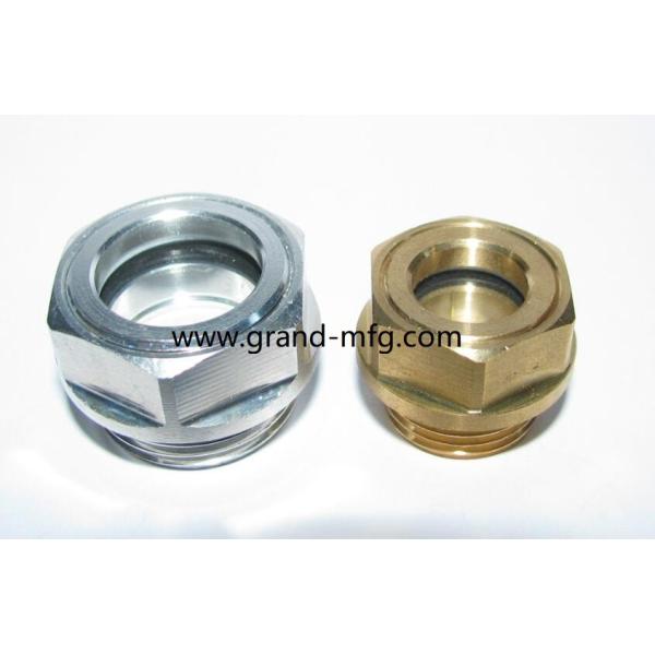 male G thread 1/4 inch aluminum liquid level sight glasses with natural glass window Oil Level Sight Glass for Pump Gearboxes and Compressors