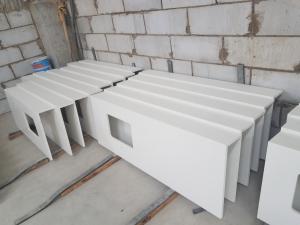 Wholesale Mitre Connect Edge Solid Surface Bathroom Countertops Pure White Color from china suppliers