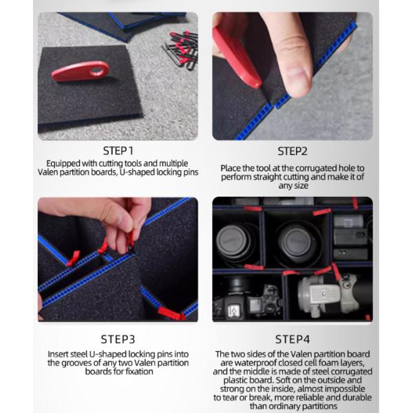 EM3225 Professional Tool Organizer - interior with foam inserts