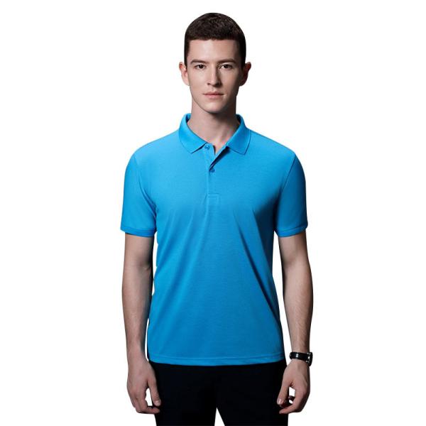 OEM Sublimation Loose Polo T Shirt 240gsm Embroidery SGS Blue Polo Collar T