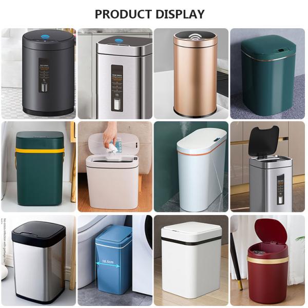 16L Button Control Smart Sensor Waste Bin Stereo Dual Mode Sensing with Night Light for Living Room for Bedroom