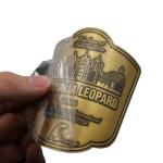 Custom Aluminum Wine Label Bottle Metal Sticker Adhesive Foil Embossed