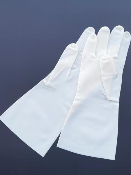 White Nitrile Gloves Dishwashing Unflock Lining 13 Inches Restaurant Nitrile