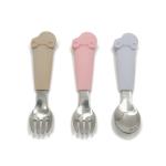 Stainless Steel Self Feeding Pantone Baby Silicone Fork Plastic PVC Free