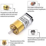 ASLONG JGA16-030 15.5mm 6V 26-800RPM DC Brushed Reduction Motor mini micro metal