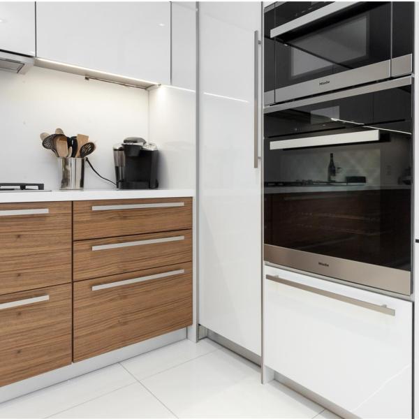 Customization Modern Dark Brown Kitchen Cabinets European Style L Shaped