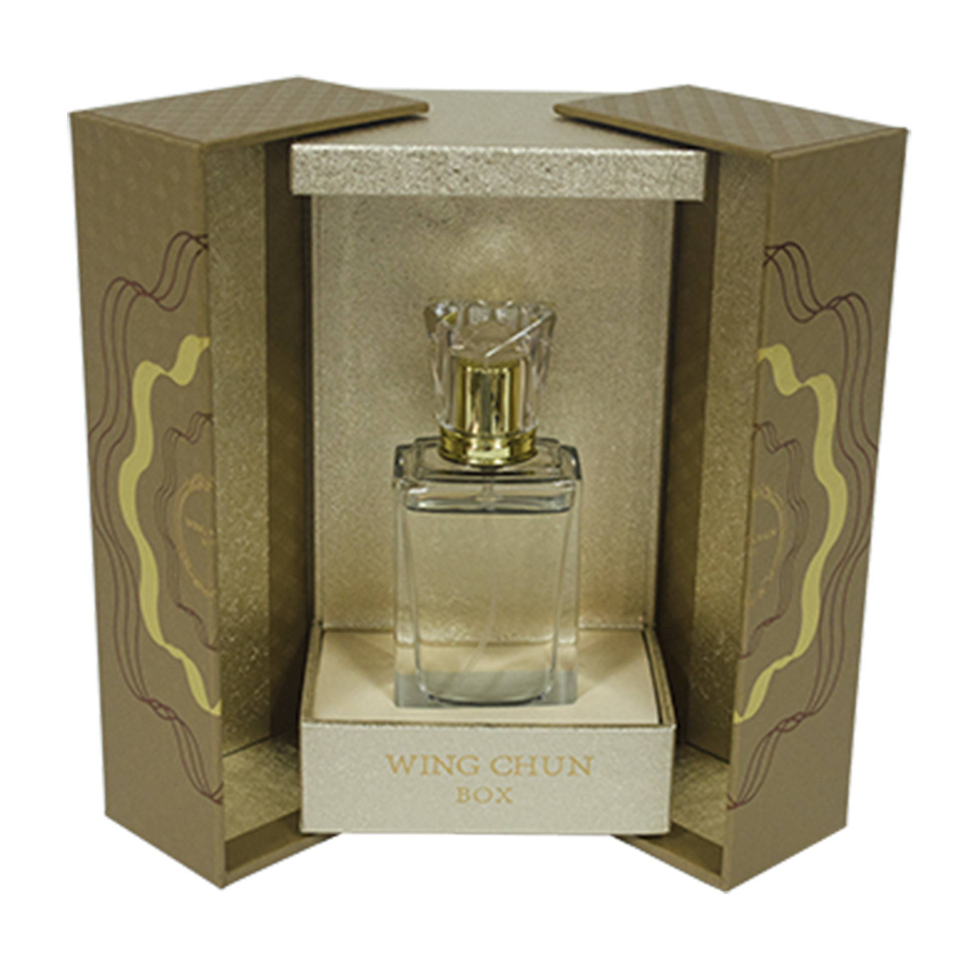 Book Shape Cardboard Perfume Box With Ribbon CMYK Color Printing