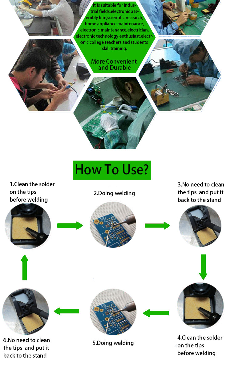 LT Soldering Iron Tips For Weller Soldering Station Green SGS