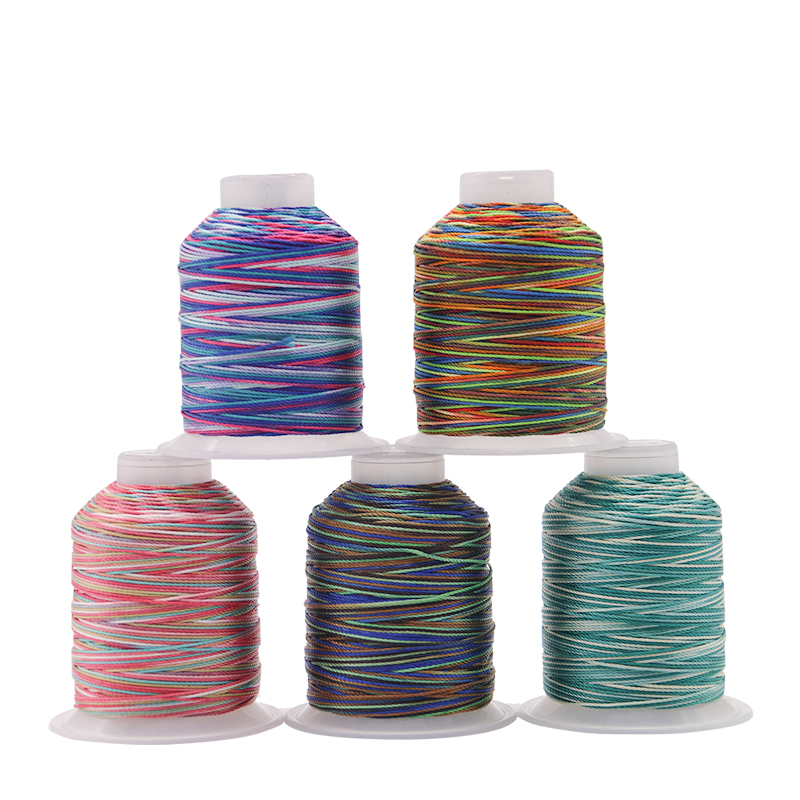 Multi Color Sewing Threads Polyester Rainbow Thread for Weaving Crafts 100% Polyester