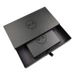 Jewelry Pull Out Box Packaging Black Paper Box With Drawers And Gold Stamping