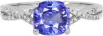 Antique Style Blue Sapphire Engagement Ring Set 14 White Gold
