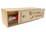 Decorative Wooden Crate Gift Box , Wine Bottle Storage Unfinished Wood Box