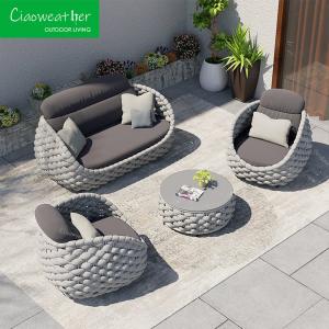 Wholesale Cushion OutdoorFoam water-resistant Fabric Modern Luxury Aluminum Frame Rattan Patio Garden Sofa Set for Garden Furniture from china suppliers