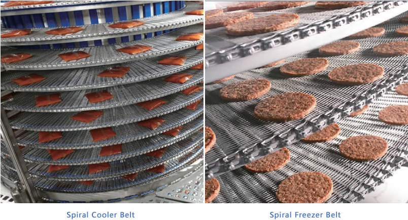 Biscuits Tortillas Cookies And Crackers Baking Flexible Rod Conveyor Belt / Metal Mesh Belt