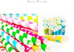 Custom biodegradable food grade 10mm millimeter colorful kraft paper straws for