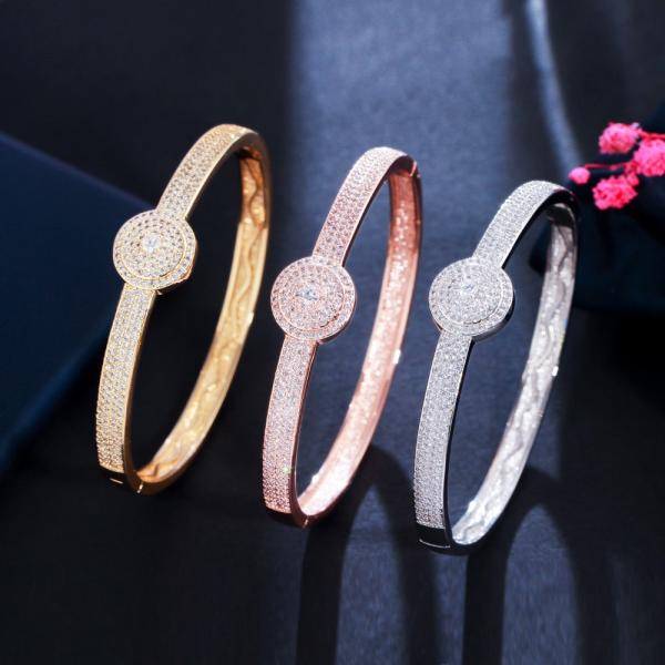 Beautiful Rainbow CZ Crystal Bracelets Bangle for Women Fashion Bracelets Bangle