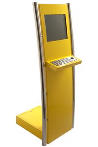 Wholesale K2 Selfservice internet kiosk with stainless steel pole and metal keyboard from china suppliers