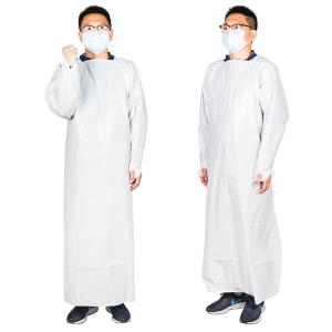 Wholesale PE Waterproof Back Coverall Non-sterile PE Isolation Gowns for Doctors from china suppliers