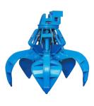 Four Fingers Mechanical Orange Peel Grab NM400 Q355B Material For 24 Ton