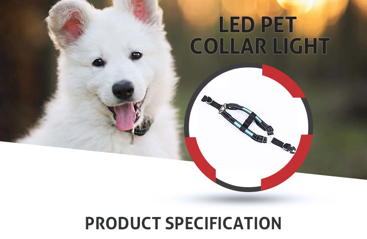 Rechargeable Sport LED Dog Harness Soft With Battery Flashlight