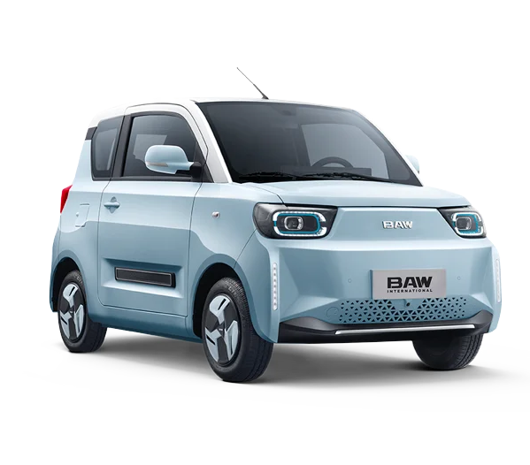 120km Pure Electric Beiqi Baw Yuanbao Pony 4 Seats Mini Ev for Adults Energy Vehicles Smart RHD Electric Car Wheelbase 2050