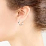 OEM ODM 925 Sterling Silver High Polished Round-Tube Click-Top Hoop Earrings For