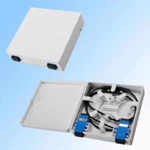 Wholesale Indoor Wall Mounted Fiber Optic Termination Box SC/FC 2 Adaptor Port White Color from china suppliers