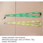 China factory wholesale flat polyester neck lanyards, OEM polyester screen print