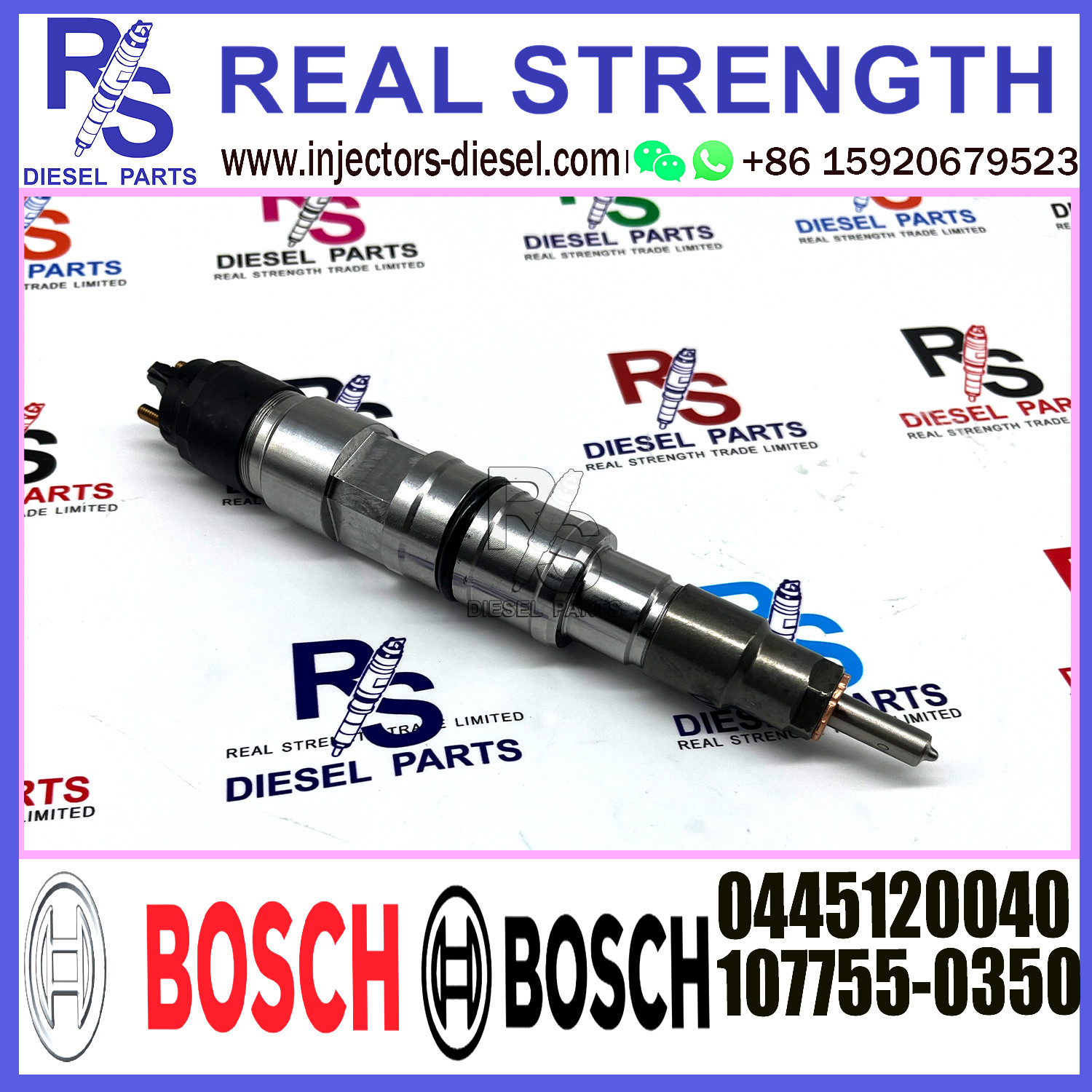 Common Rail Diesel Fuel Injector 107755-0350 For DOOSAN Excavator DX340 DX350 DL08 Engine Nozzle 0445120040
