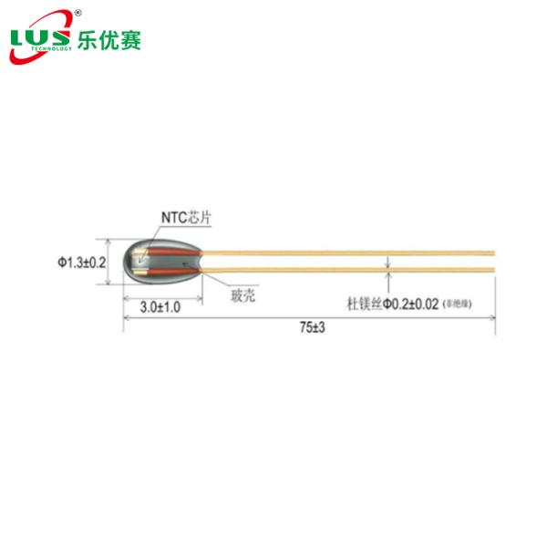 High Temperature NTC Single Ended Glass Thermistor