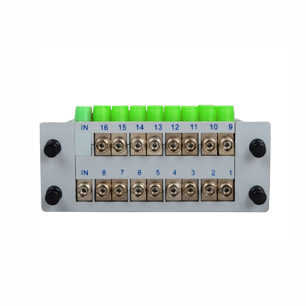 16 Way Passive Singlemode PLC Fiber Optic Splitter FC/APC 9um /125um