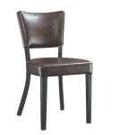 brown PU leather arch back shape aluminium or iron dining chair for restaurant