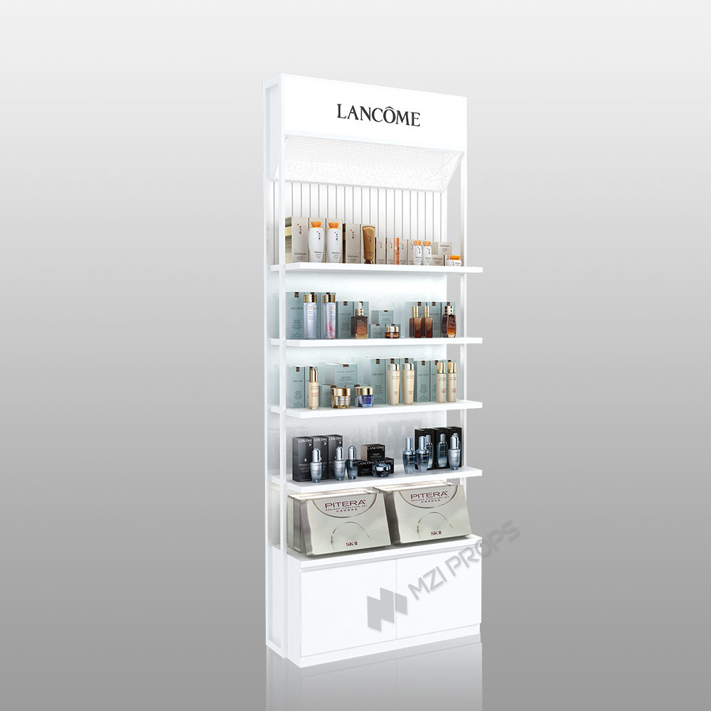 ZhMS-V4 Backlit Organic Sign Skincare Display Cabinet with LED Strip Lights