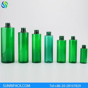 Wholesale green cylinder round plastic bottle from china suppliers