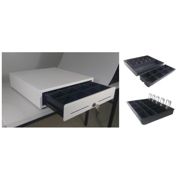 410mm Black Classic Metal ABS Pos 24V RJ12 Heavy Duty Roller Cash Drawer