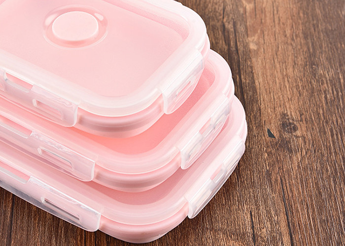 FDA silicone foldable lunch box silicone microwave lunch box portable silicone lunch box