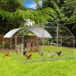 Wholesale Large Metal Chicken Coop Outdoor Walk in Chicken Cage Hen Run House Rabbits with Waterproof Cover and Secure Lock from china suppliers
