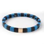 Geometric Enamel Tile Bracelet , Multicolor Stretch Beaded Bracelets