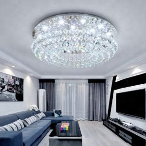 Wholesale Chrome and crystal ceiling light Fixtures Round Ceiling Lamp (WH-CA-24) from china suppliers
